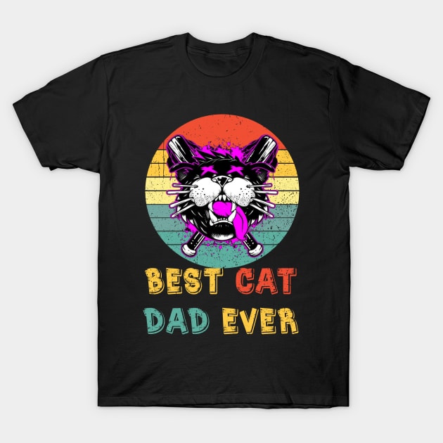 Best Cat Dad Ever Club T-Shirt by StuSpenceart